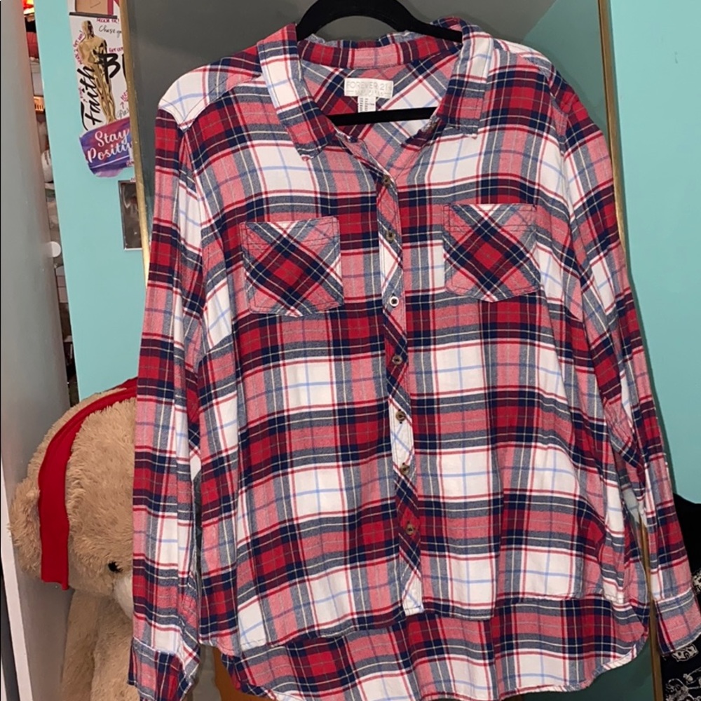 Red & Blue plaid button down